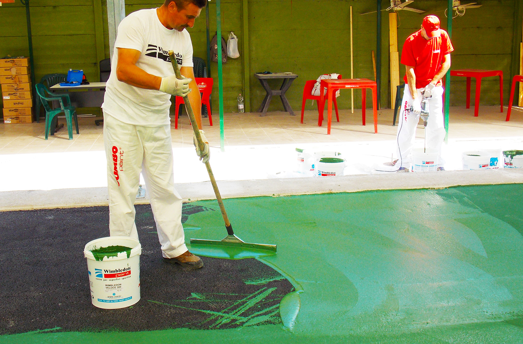 pavimentazione sportiva applicata a spatola wimbledon paint