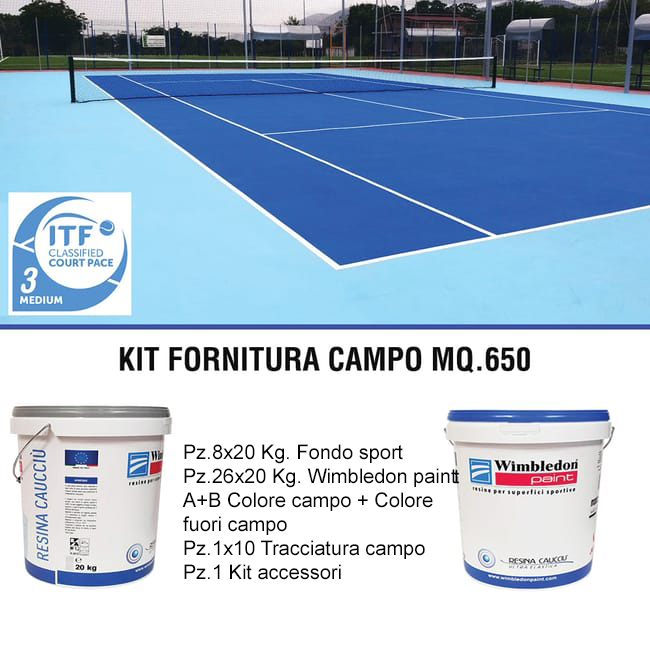 KIT RESINE SPORTIVE PER CAMPI DA TENNIS WIMBLEDON PAINT