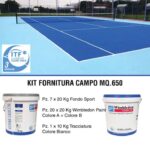 KIT RESINA CAMPI DA TENNIS COLORI: BLU DEEP E AZZURRO CILENTO CERTIFICATA ITF 3 MEDIUM (M² 650)