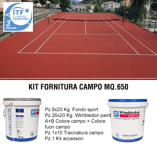 KIT RESINE SPORTIVE PER CAMPI DA TENNIS WIMBLEDON PAINT