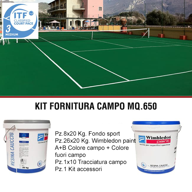 KIT RESINE SPORTIVE PER CAMPI DA TENNIS WIMBLEDON PAINT