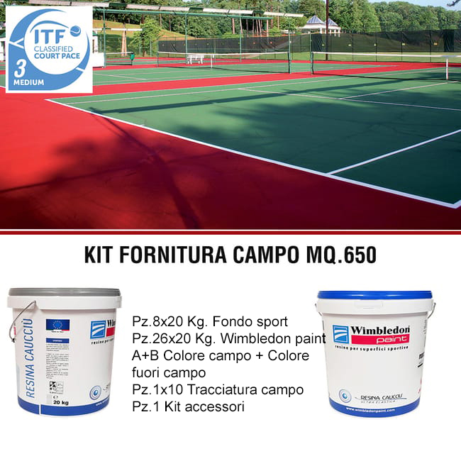KIT RESINE SPORTIVE PER CAMPI DA TENNIS WIMBLEDON PAINT
