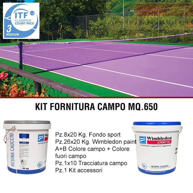 KIT RESINE SPORTIVE PER CAMPI DA TENNIS WIMBLEDON PAINT