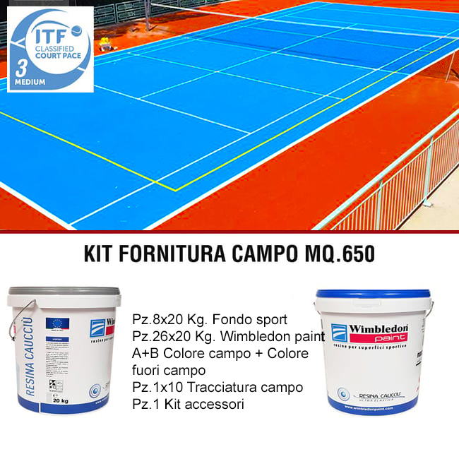 KIT RESINE SPORTIVE PER CAMPI DA TENNIS WIMBLEDON PAINT