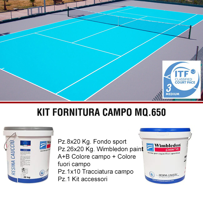 KIT RESINE SPORTIVE PER CAMPI DA TENNIS WIMBLEDON PAINT