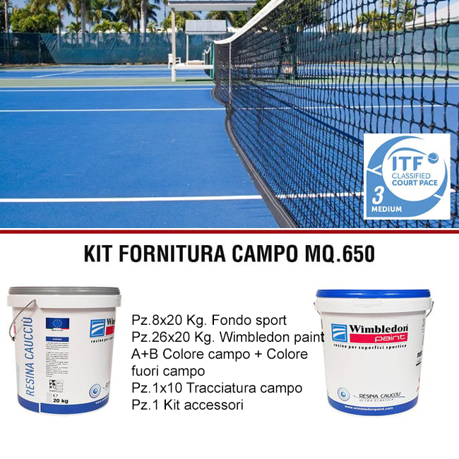 KIT RESINE SPORTIVE PER CAMPI DA TENNIS WIMBLEDON PAINT