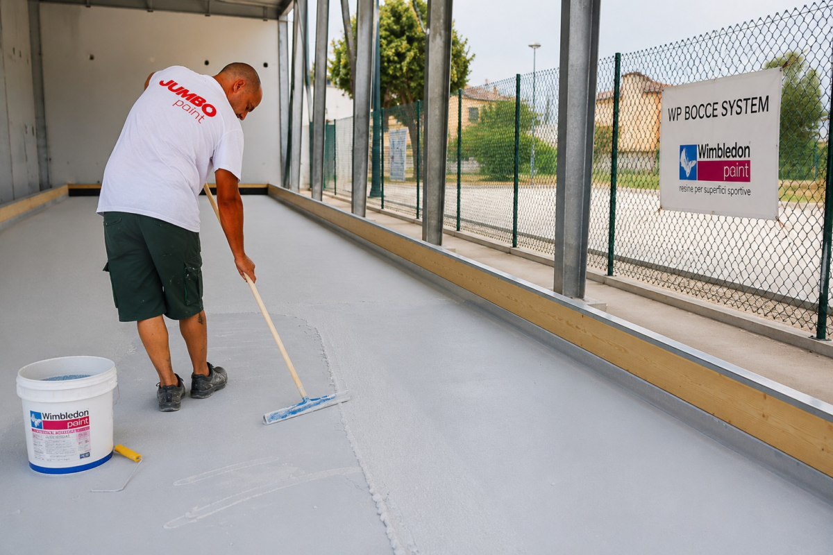 BOCCE SYSTEM WIMBLEDON PAINT COSTRUZIONE CAMPI DA BOCCE IN RESINA