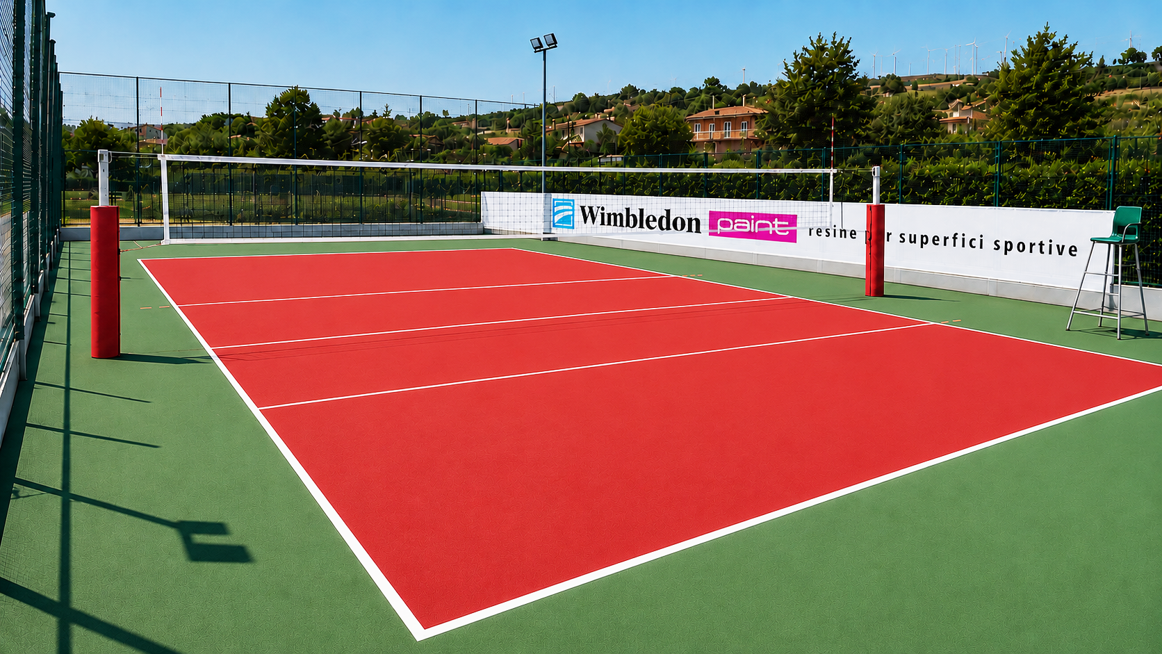 CAMPO DA VOLLEY CON RESINE WIMBLEDON PAINT