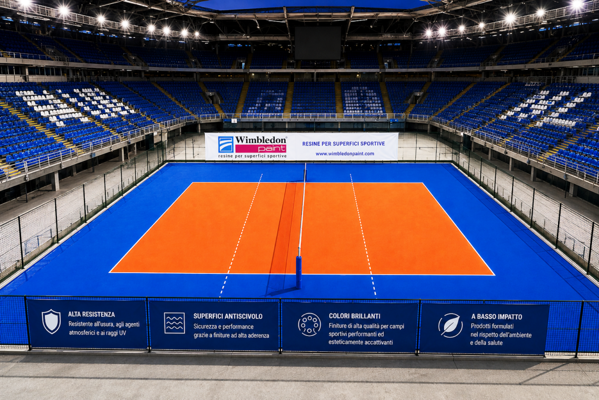 CAMPO DA VOLLEY IN RESINA WIMBLEDON PAINT