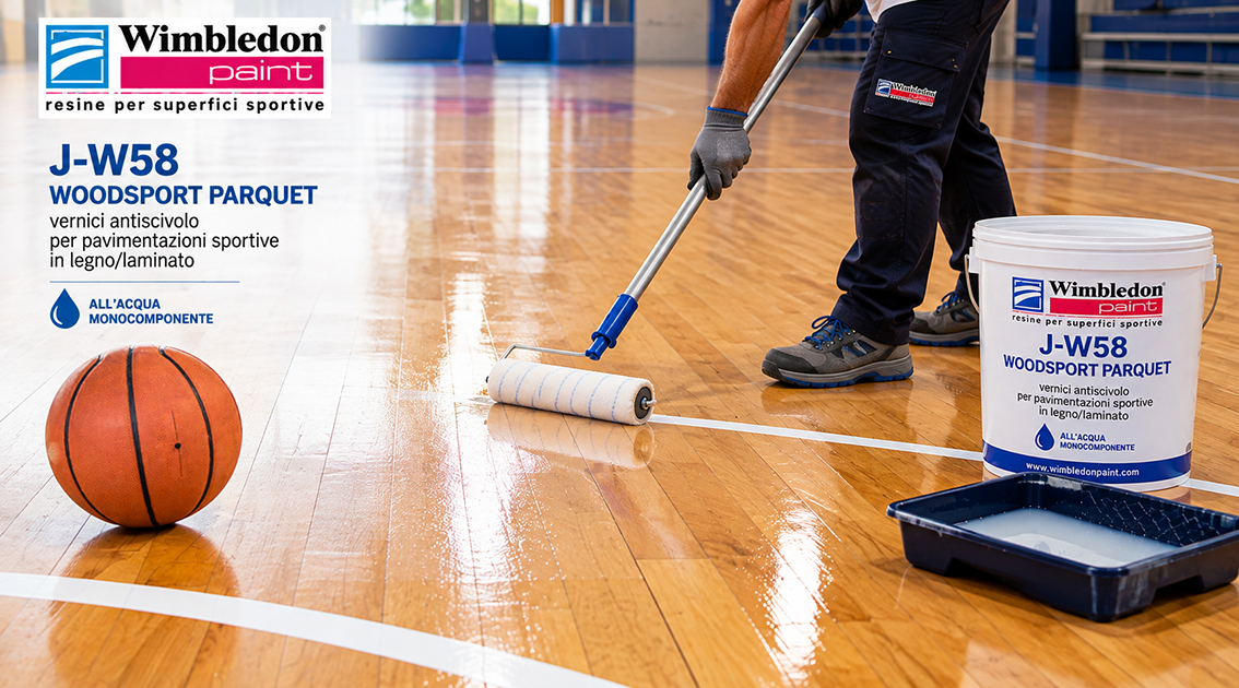 WOODSPORT VERNICE ANTISCIVOLO PER PAVIMENTAZIONI SPORTIVE IN LEGNO/LAMINATO WIMBLEDON PAINT